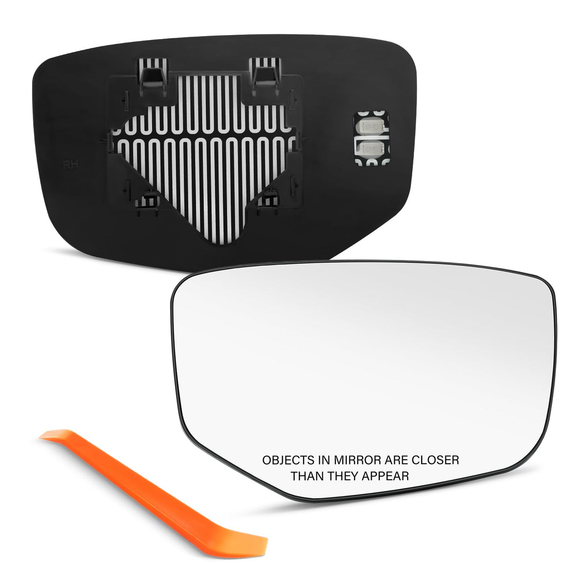 SNEMEEY passenger side mirror front view showing fit and finish