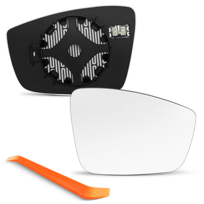 SNEMEEY passenger side mirror front view showing clear reflective surface and fit benefit