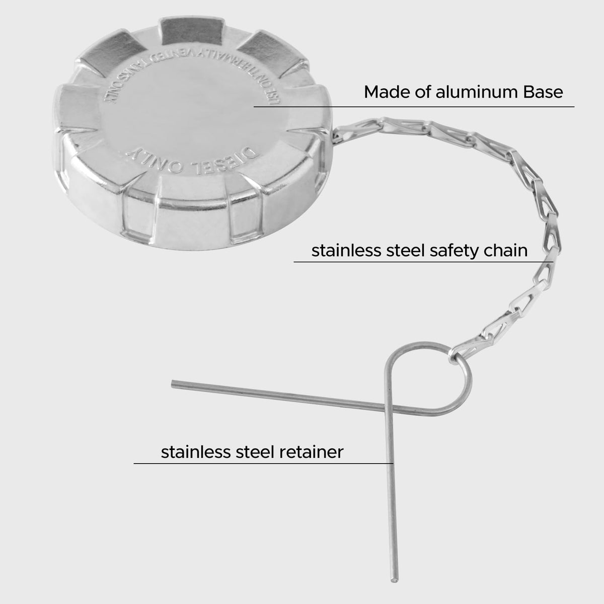 snobli stainless chain and bail detail preventing cap loss