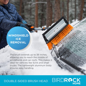 Snow MOOver collapsed for compact storage in a trunk or garage to save space