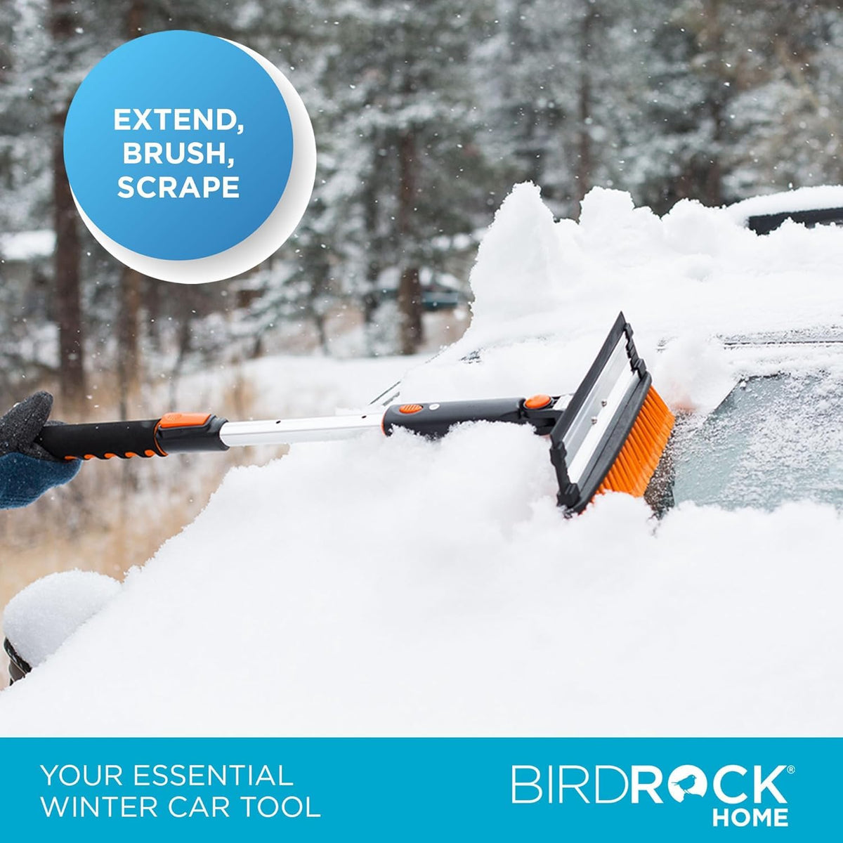 Snow MOOver double-sided head showing bristles and squeegee for snow and slush removal