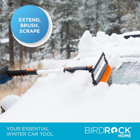 Snow MOOver double-sided head showing bristles and squeegee for snow and slush removal