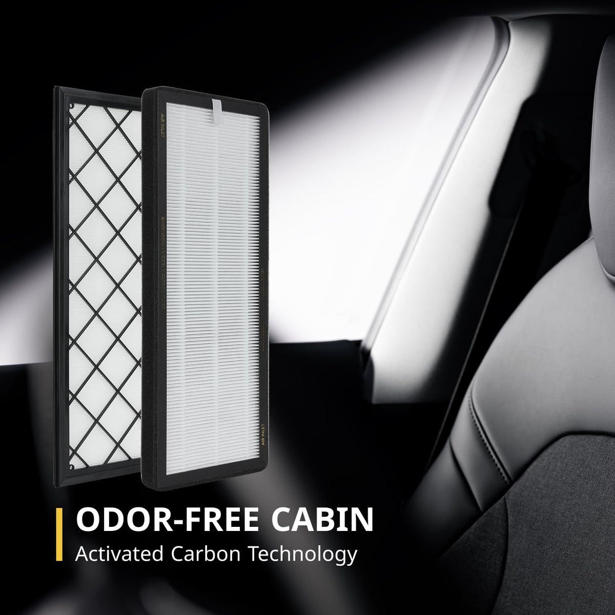 SNOWOOW in-cabin lifestyle shot showing fresher air benefit while driving