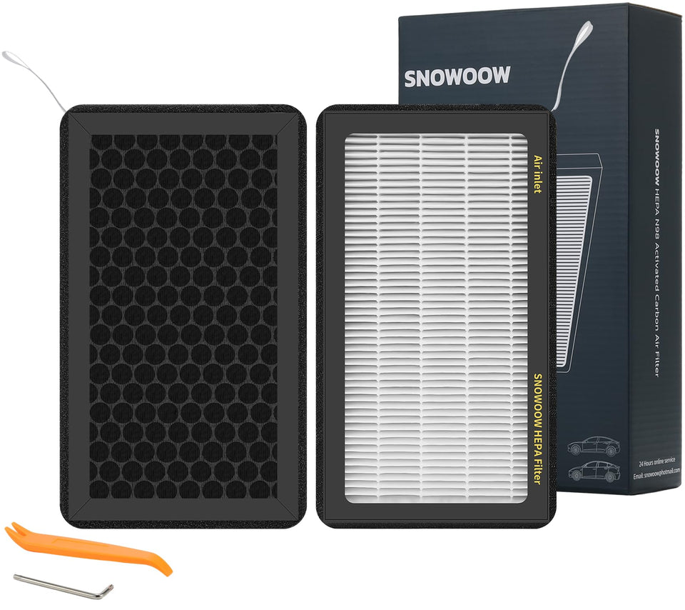 SNOWOOW front-packaging showing filter two-pack and branding, assures correct fit