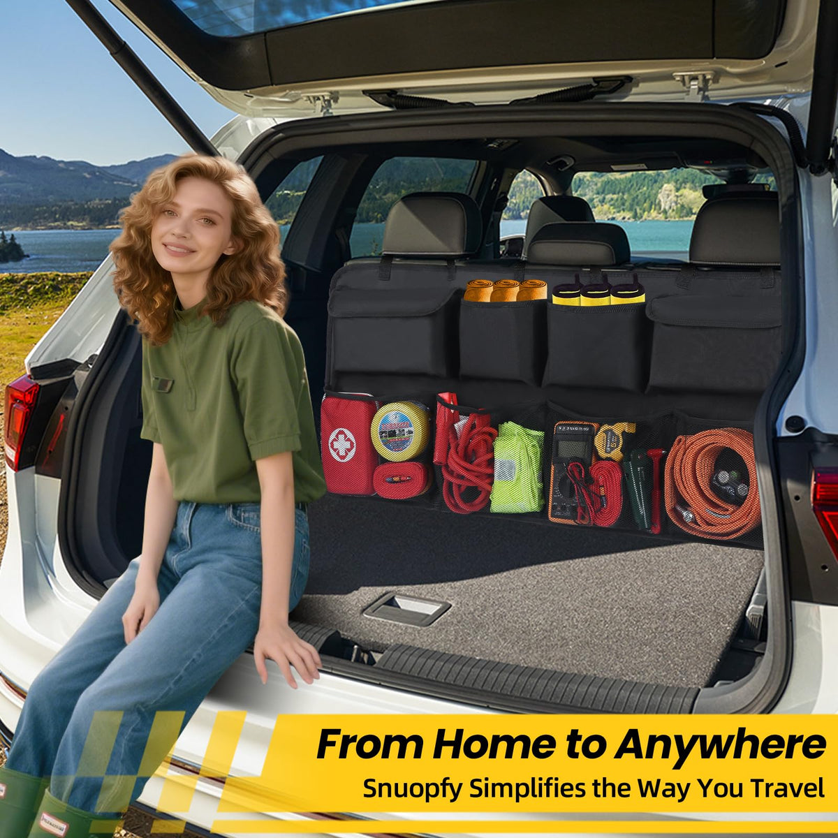 Snuopfy folded flat for compact storage saving trunk space