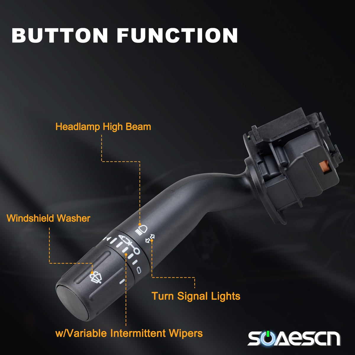SOAESCN close-up of lever controls highlighting tactile switches and clear markings