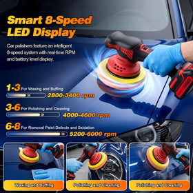 SOARFLY LED display closeup showing speed and battery level benefit