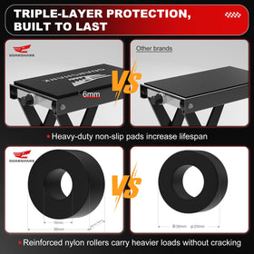 SOARSHARK bottom pad and safety holes protecting floor from scratches