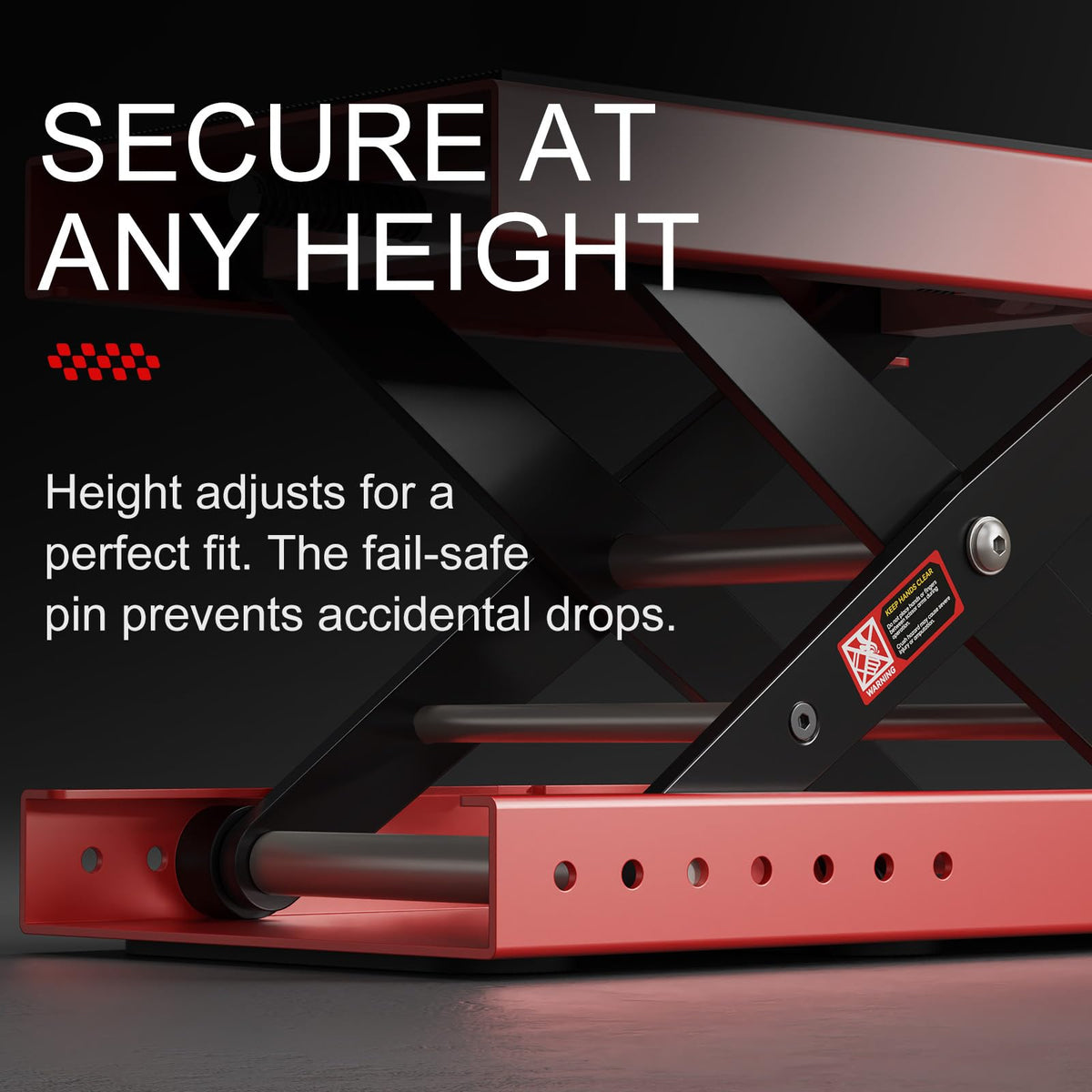 SOARSHARK bottom panel with seven height-lock holes for secure positioning