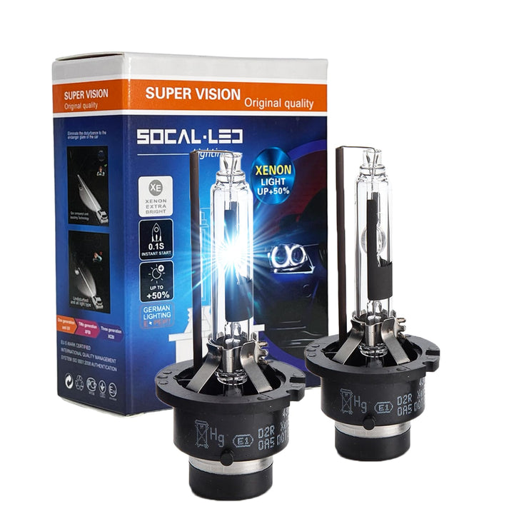 SOCAL-LED LIGHTING D2R front view showing bulb shape and ready fitment benefit