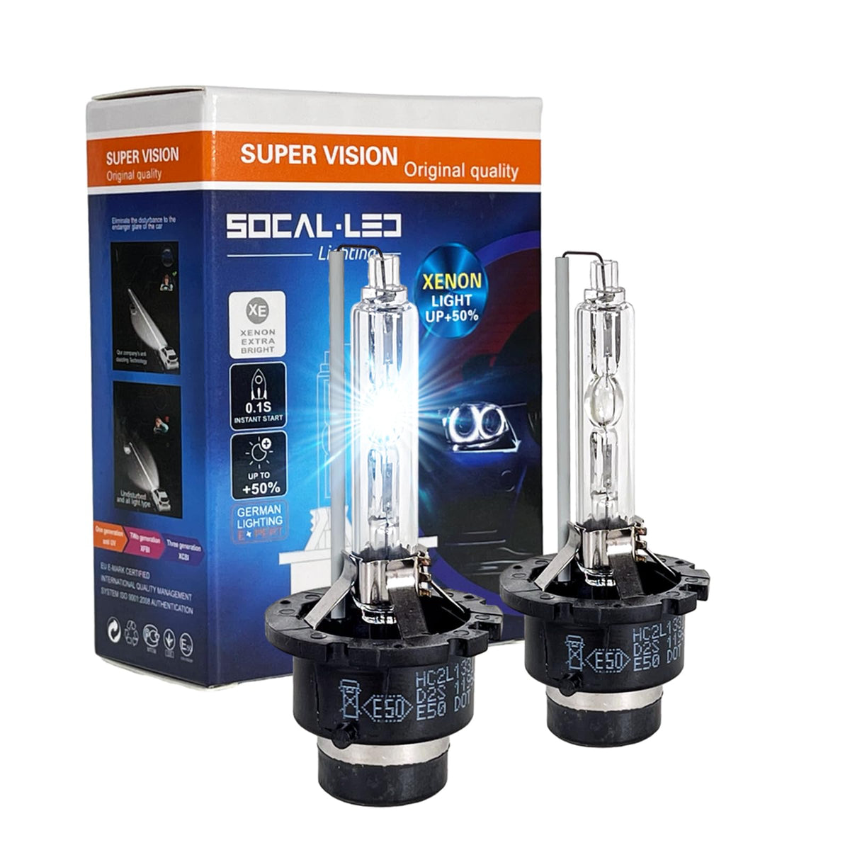 SOCAL-LED LIGHTING D2S bulb front view showing clean fit and fast installation benefit