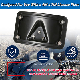 SoCiMa side profile of the curved laydown license plate mount highlighting low stance