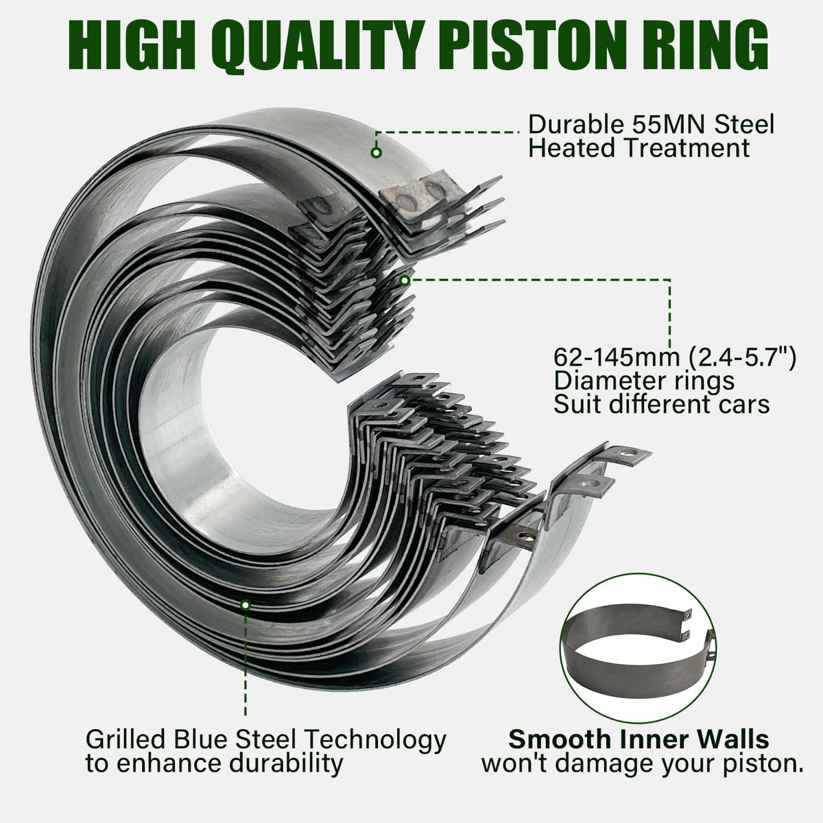 Socpuro labeled compressor bands arrayed for fast size selection