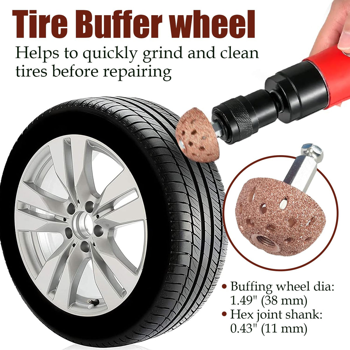 Socpuro tire roller pressed on tread ensuring even plug seating