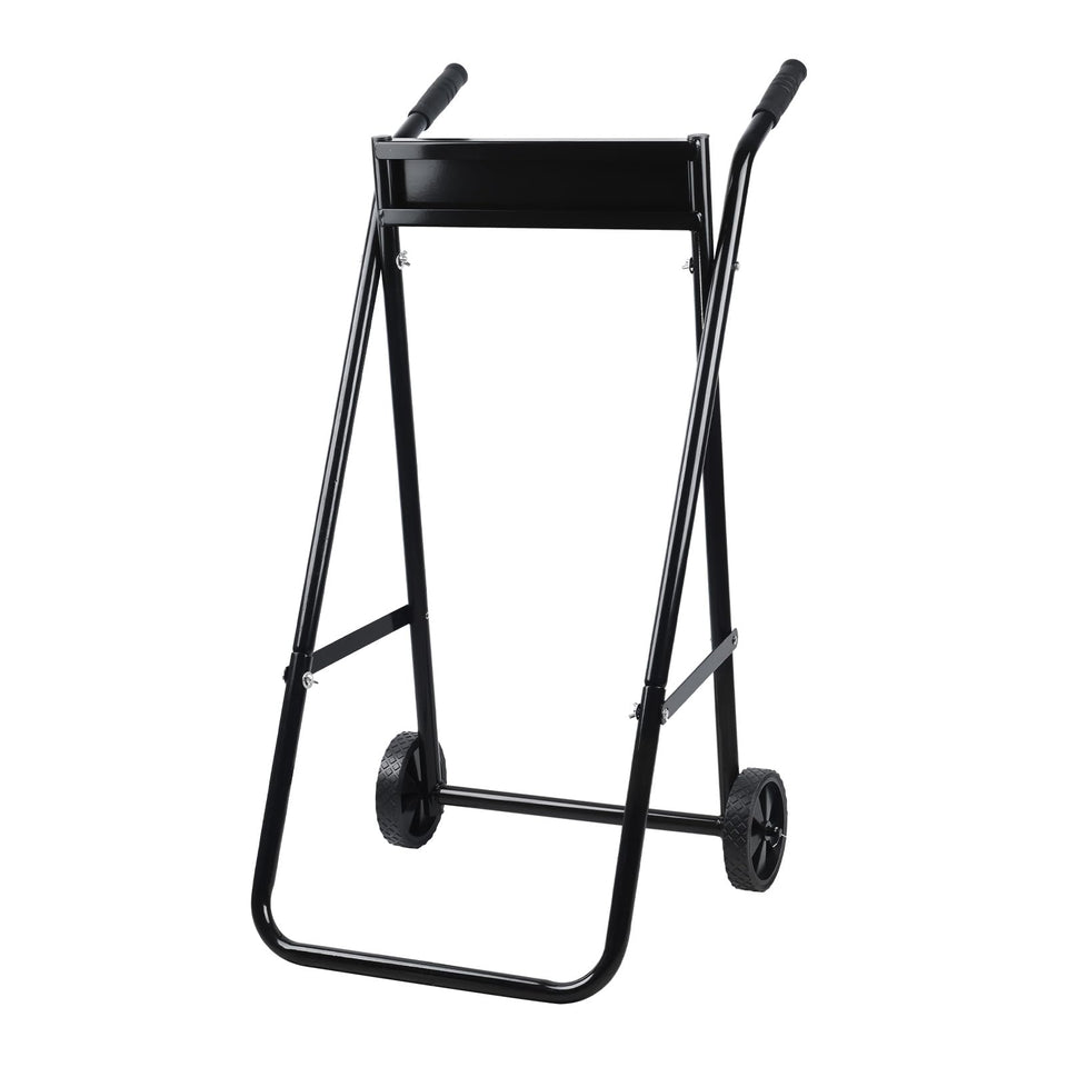 SOCROTO front view of outboard stand showing sturdy frame and stability benefit