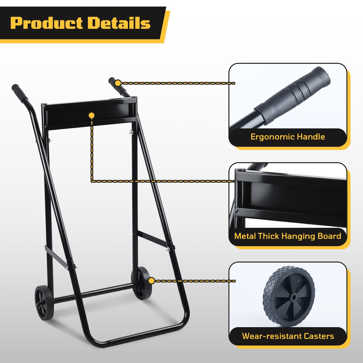 SOCROTO wheels and handle detail for easy maneuvering and comfortable control benefit