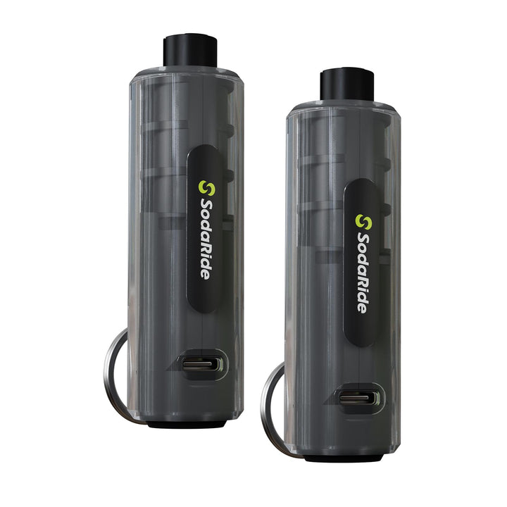 SodaRide front view showing compact keychain emergency tool and benefits for quick access