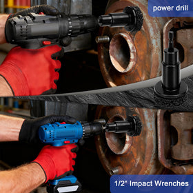 SOEKAVIA kit in use on wheel hub showing faster rust removal
