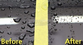 SOFT99 applicator sponge and open tin close-up showing texture for even application and control