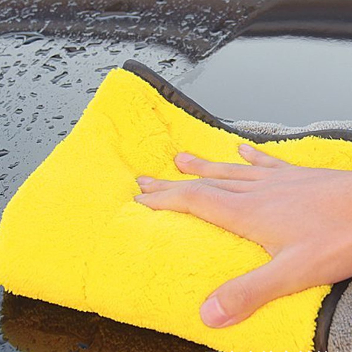 SOFTBATFY towels in garage setting showing multipurpose use and professional look