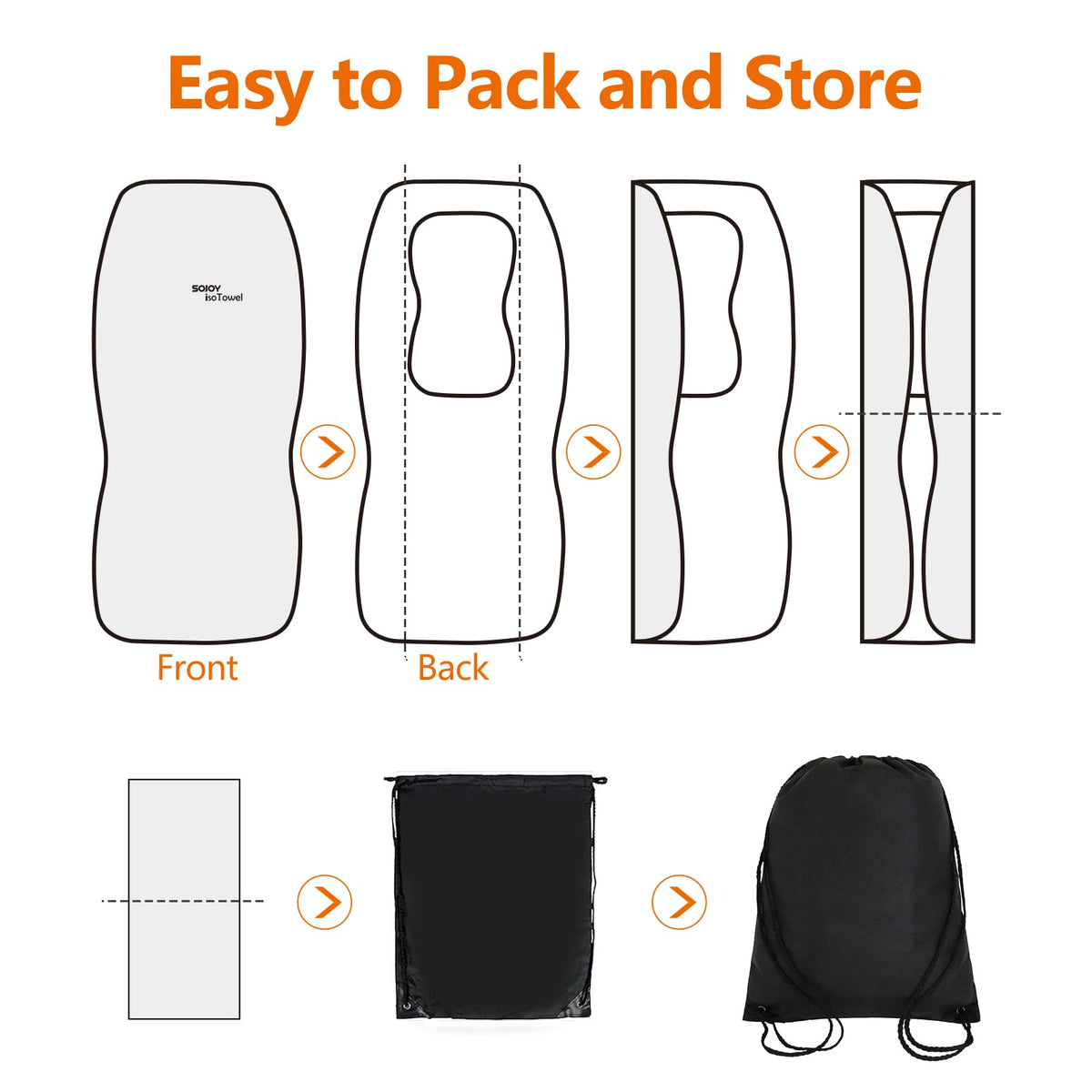 Sojoy folded in mesh storage bag for compact, ventilated storage