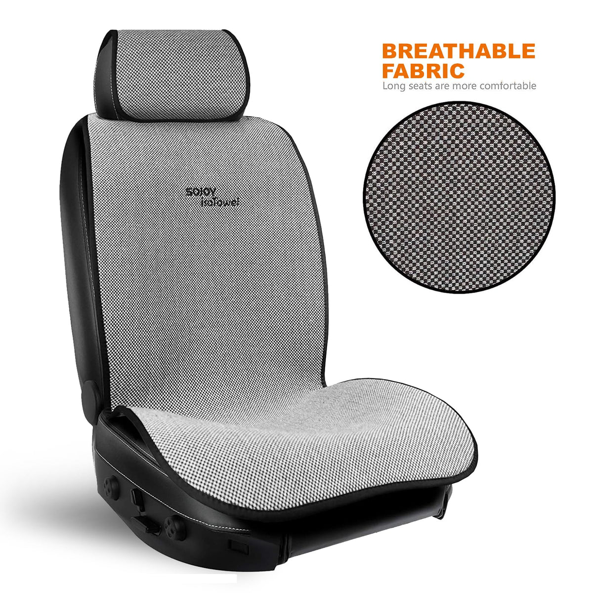 Sojoy installed on car front seat showing stable, protective fit