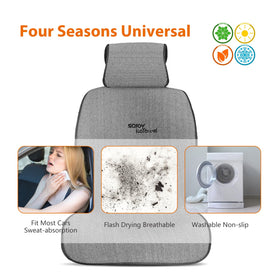 Sojoy non-slip silicone microbead backing ensuring secure seat grip