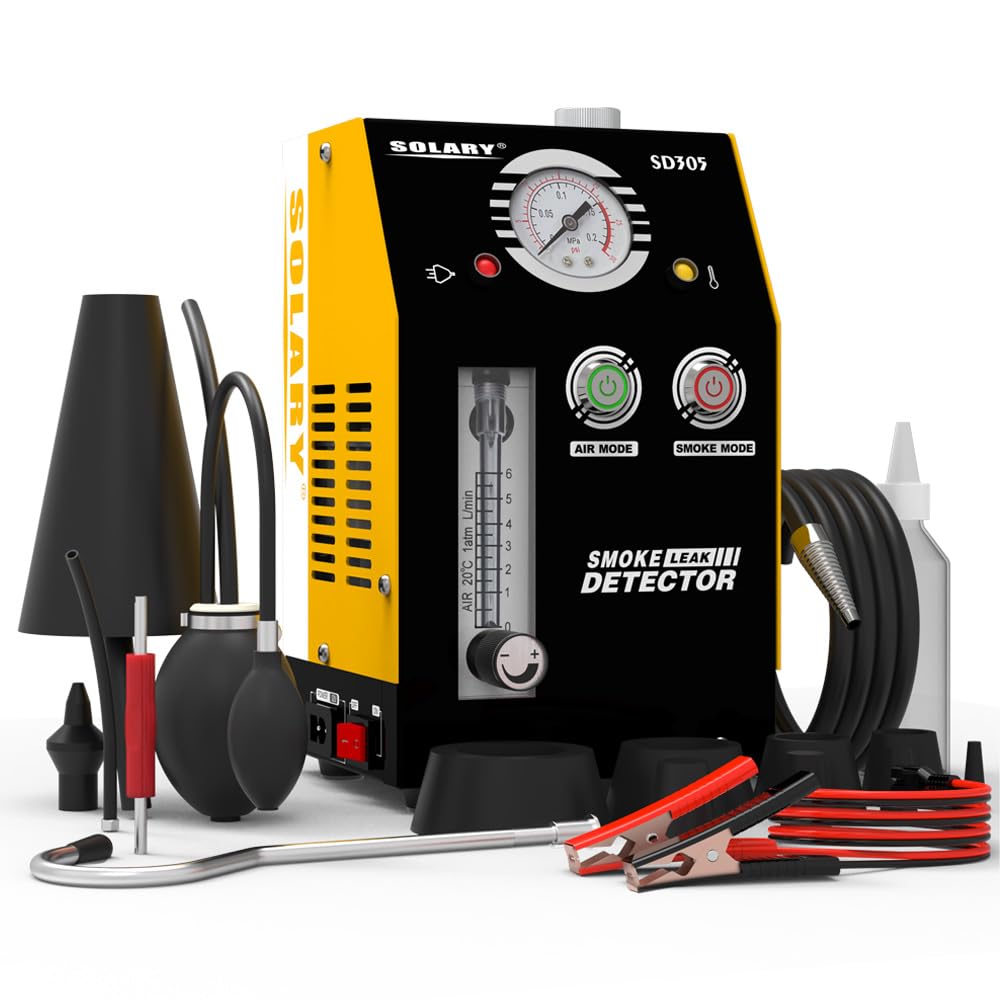 Solary front view showing compact smoke tester and portability benefit