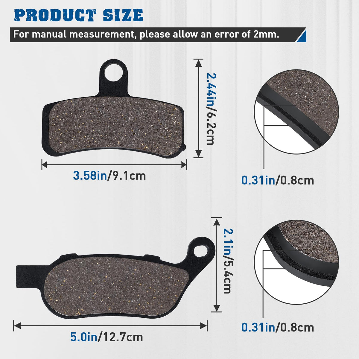 SOLLON pad material macro view illustrating semi-metallic reinforcement and durability