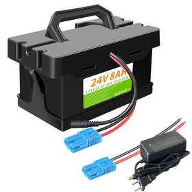 SOLLVIE 24V 8Ah battery front view showing compact shape and mounting ease
