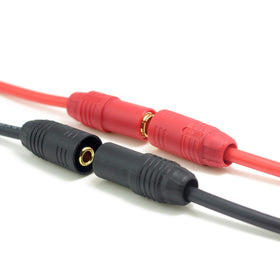 SoloGood AS150 pair connected to a battery demonstrating anti-spark connection and safe power transfer