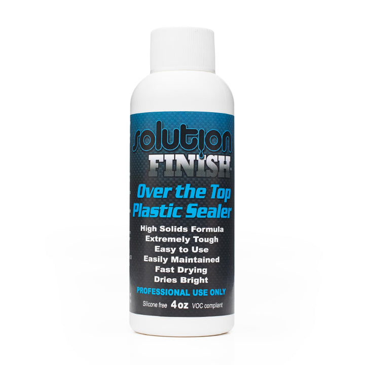 Solution Finish front label showing product name and 4oz size for clear identification and trust