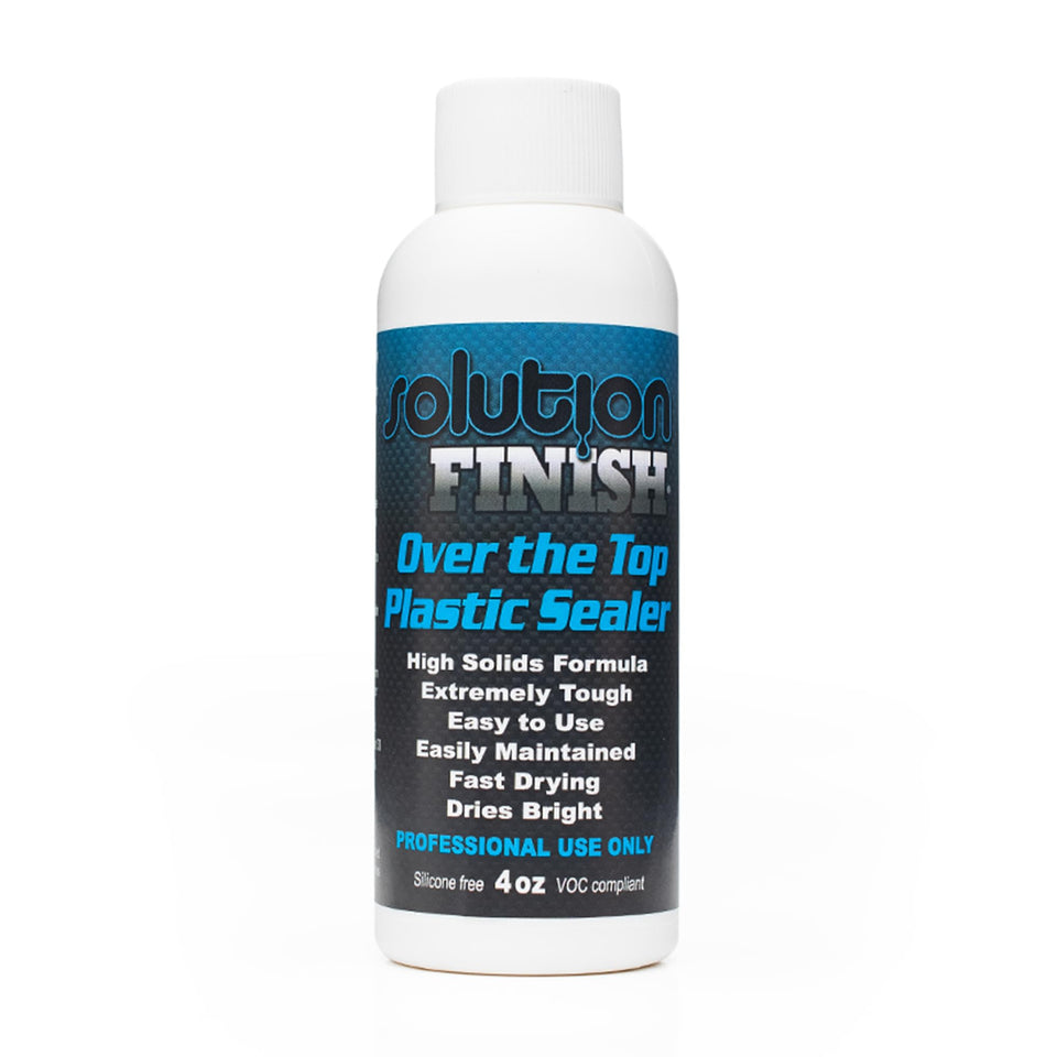 Solution Finish front label showing product name and 4oz size for clear identification and trust