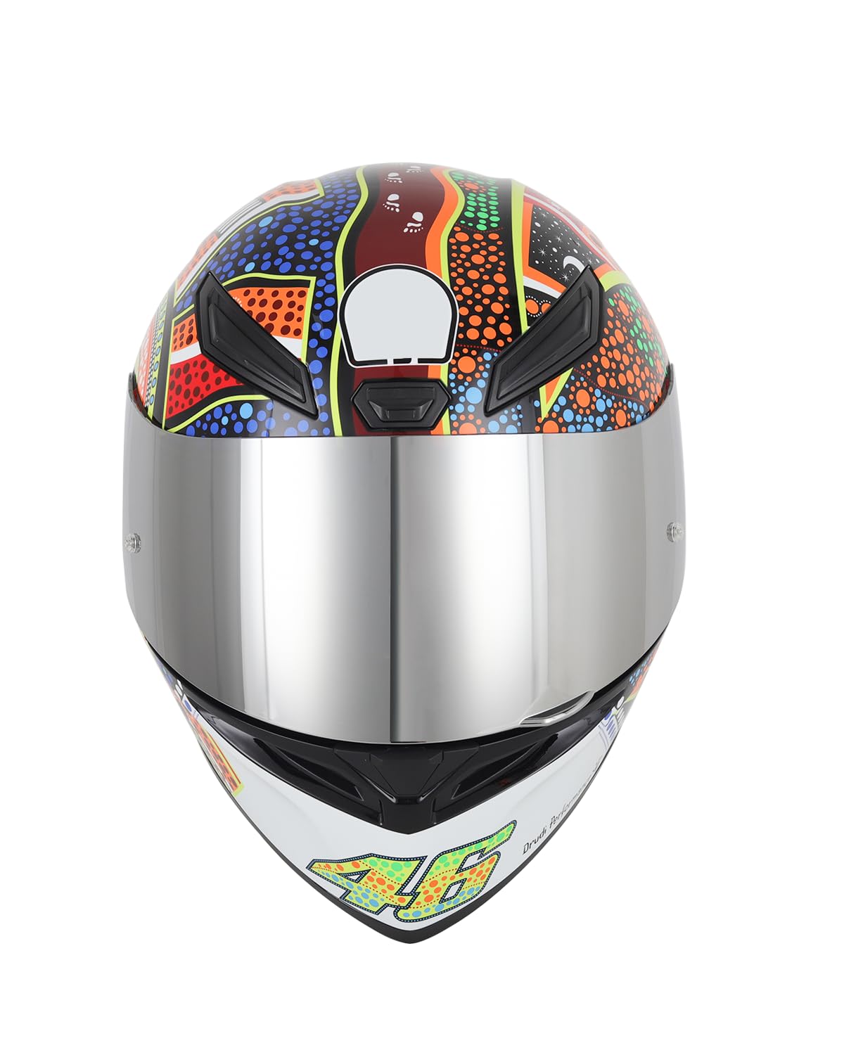 Soman mirrored visor reflecting light to reduce glare and improve comfort