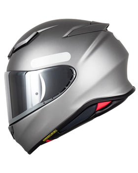 Soman visor mounted on helmet in urban riding scene showing practical fit