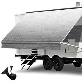 Somokg front view of awning fabric showing clean finish and durable protection