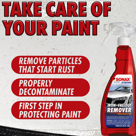 SONAX being sprayed on alloy wheel to dissolve brake dust and grime