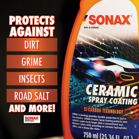 SONAX spray nozzle close-up highlighting easy application and precise control benefit