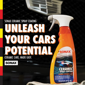 SONAX on wheel and trim showcasing versatile protection and streak-free finish