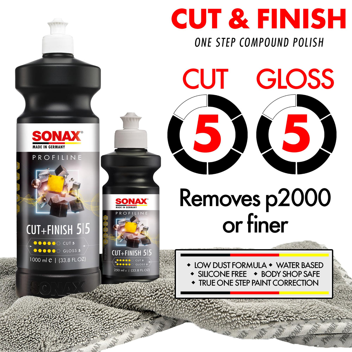 SONAX polish texture on pad highlighting smooth spreadability
