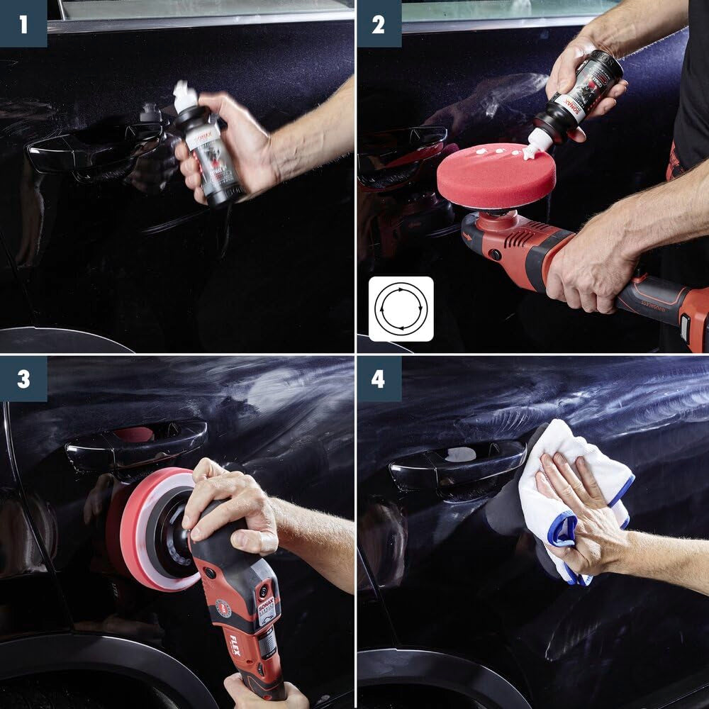 SONAX CutMax being used with polisher demonstrating controlled cutting benefit