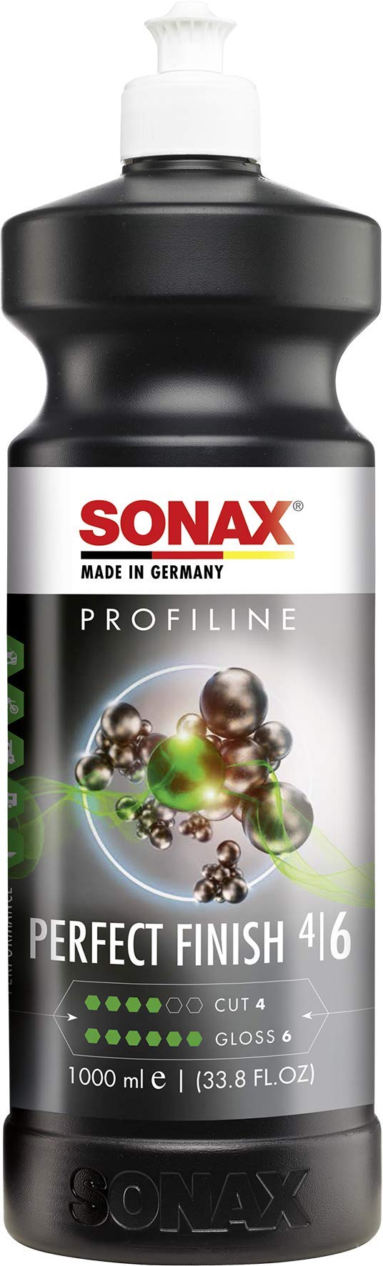 SONAX bottle front label showing product name and 1L size for clear identification and trust