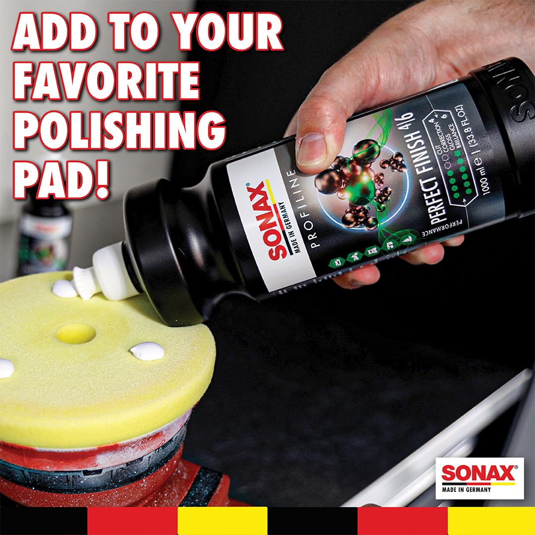 SONAX in a detailing garage scene demonstrating professional results and workflow efficiency