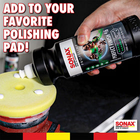 SONAX in a detailing garage scene demonstrating professional results and workflow efficiency