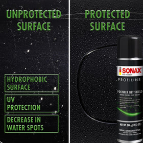 SONAX close-up of treated paint surface showing smooth gloss benefit