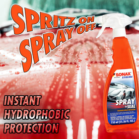SONAX-treated door with water beading illustrating hydrophobic protection