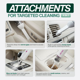 SonicPower cleaning car seat removing crumbs and pet hair benefit