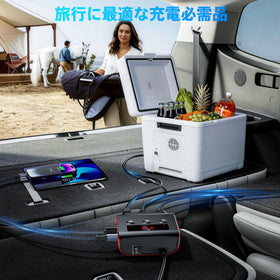 SONRU powering multiple devices during a family road trip for dependable on-the-road charging