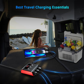 SONRU USB ports charging multiple devices simultaneously for fast power
