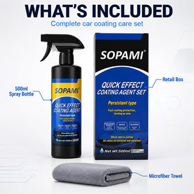 SOPAMI spray application close-up demonstrating easy coverage for fast use